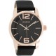 OOZOO Timepieces 43mm Rosegold Black Leather Strap C7419